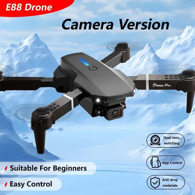 E88 HD Camera Drone with WiFi FPV - Foldable Long Flight Time