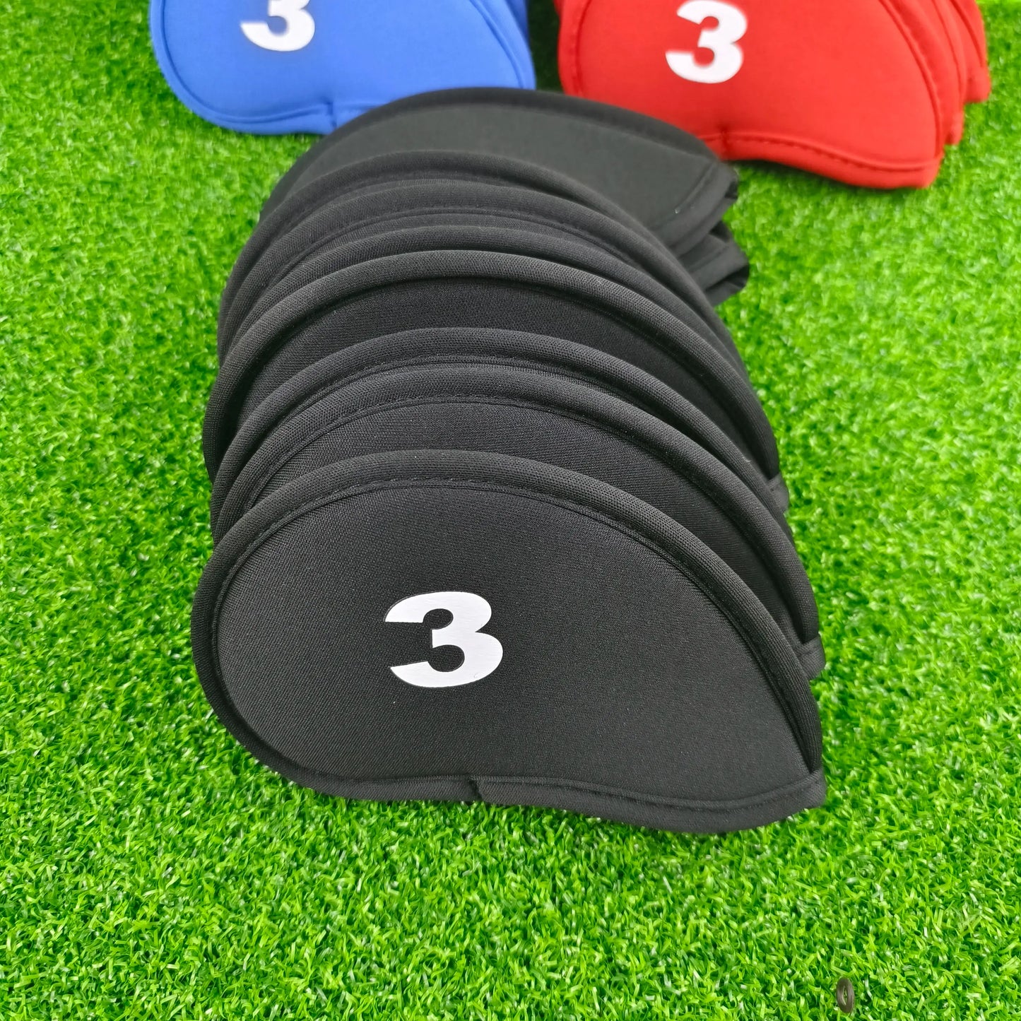 10Pcs/set Golf Iron Head Covers Iron Golf Club Protective Black/Red/Blue Sportsman Specialty Products