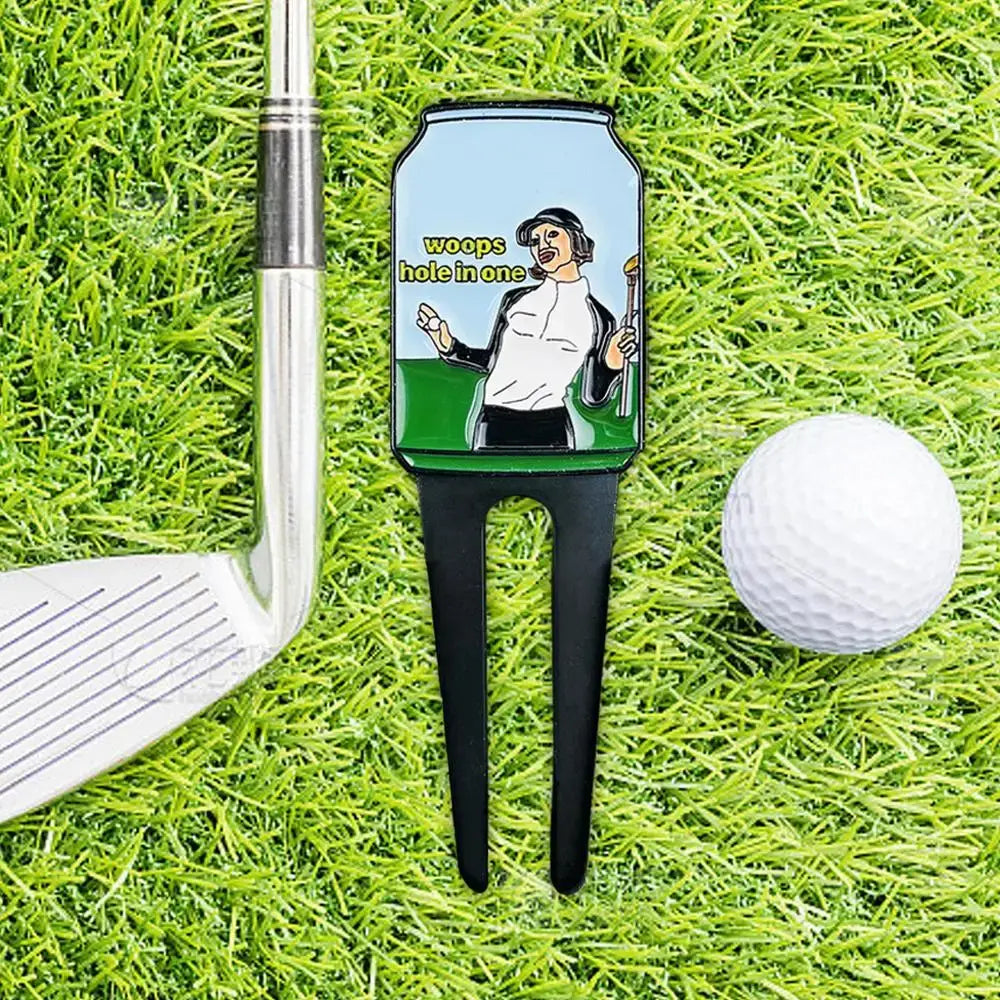 Ball Marker Divot Tool Golf Green Metal Divot Fork Tool With Text And Pattern Sportsman Specialty Products