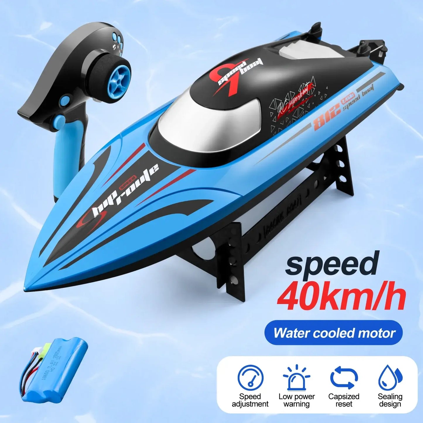 RC High Speed Boat 40Kmh Waterproof Remote Control Boats Sportsman Specialty Products