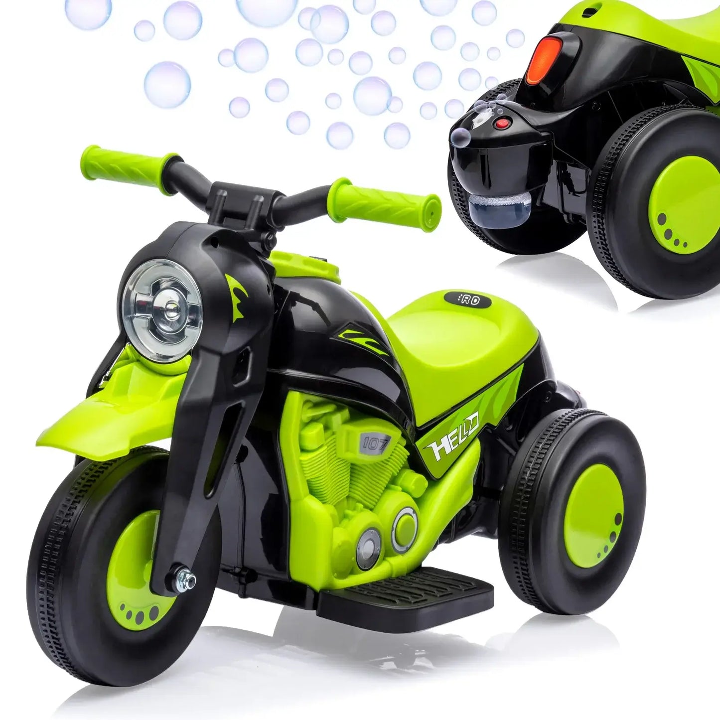 Kids Ride on Bubble Car Motorcycle, 6V Battery Powered Electric Motorbike Sportsman Specialty Products