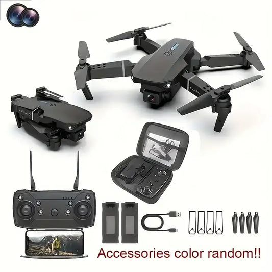 NEW Drone 4K Professinal with dual HD camera, remote control, and accessories laid out.