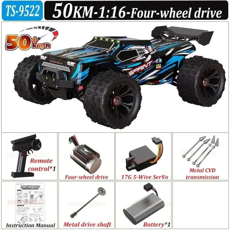85 kmh RC Car featuring four-wheel drive and remote control, TS-9522 model, designed for high-speed performance.