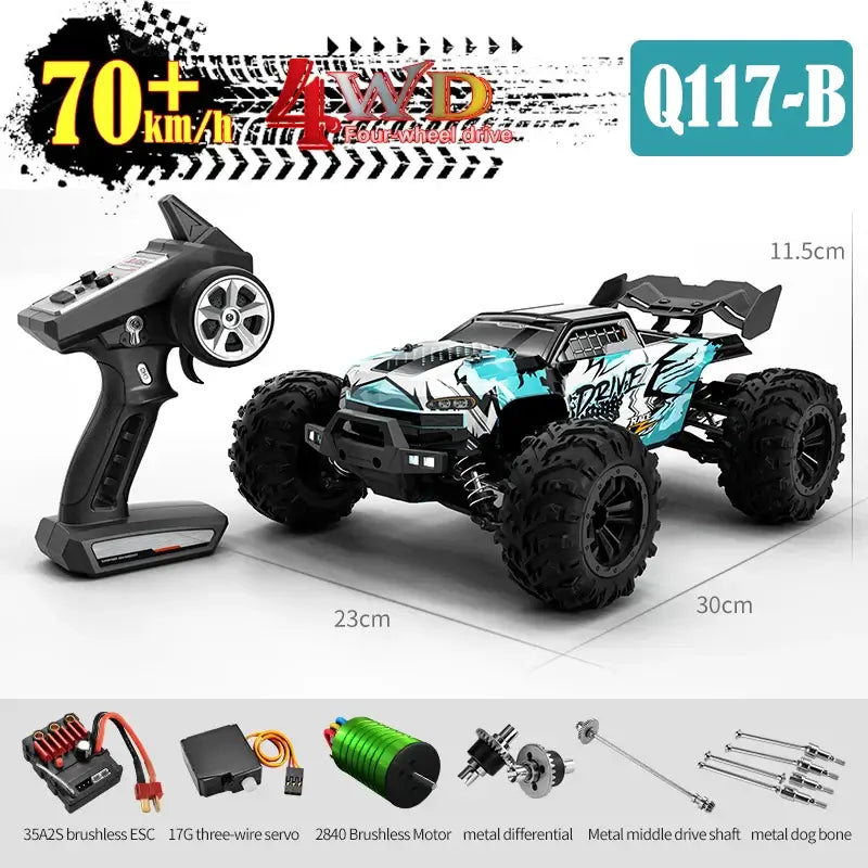 JJRC 1:16 4WD RC Car 70KM/H With Led Lights Sportsman Specialty Products