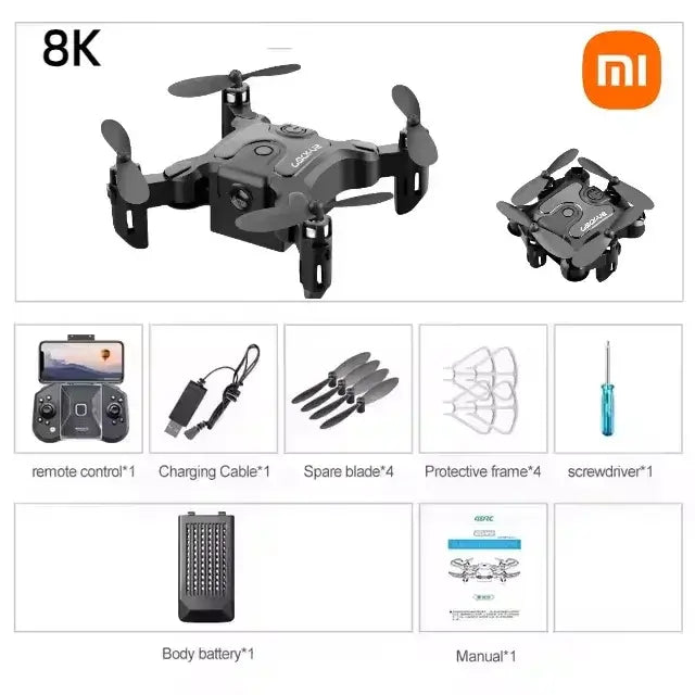Xiaomi V2 Mini Drone Professional 8k Hd Camera 5g Wifi Fpv Air Pressure Sportsman Specialty Products