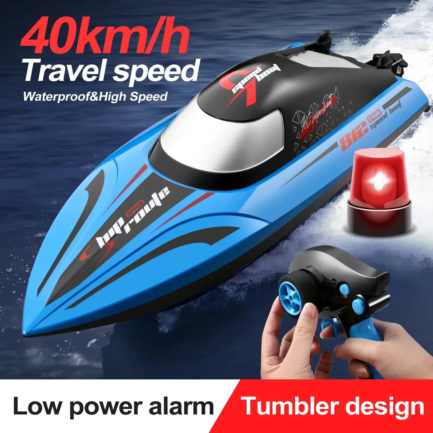 RC High Speed Boat 40Kmh Waterproof Remote Control Boats Sportsman Specialty Products