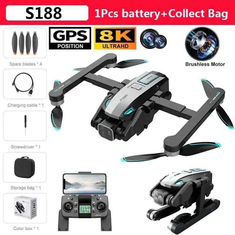 S188 GPS Drone 8K Professional HD Dual Camera 5G Sportsman Specialty Products