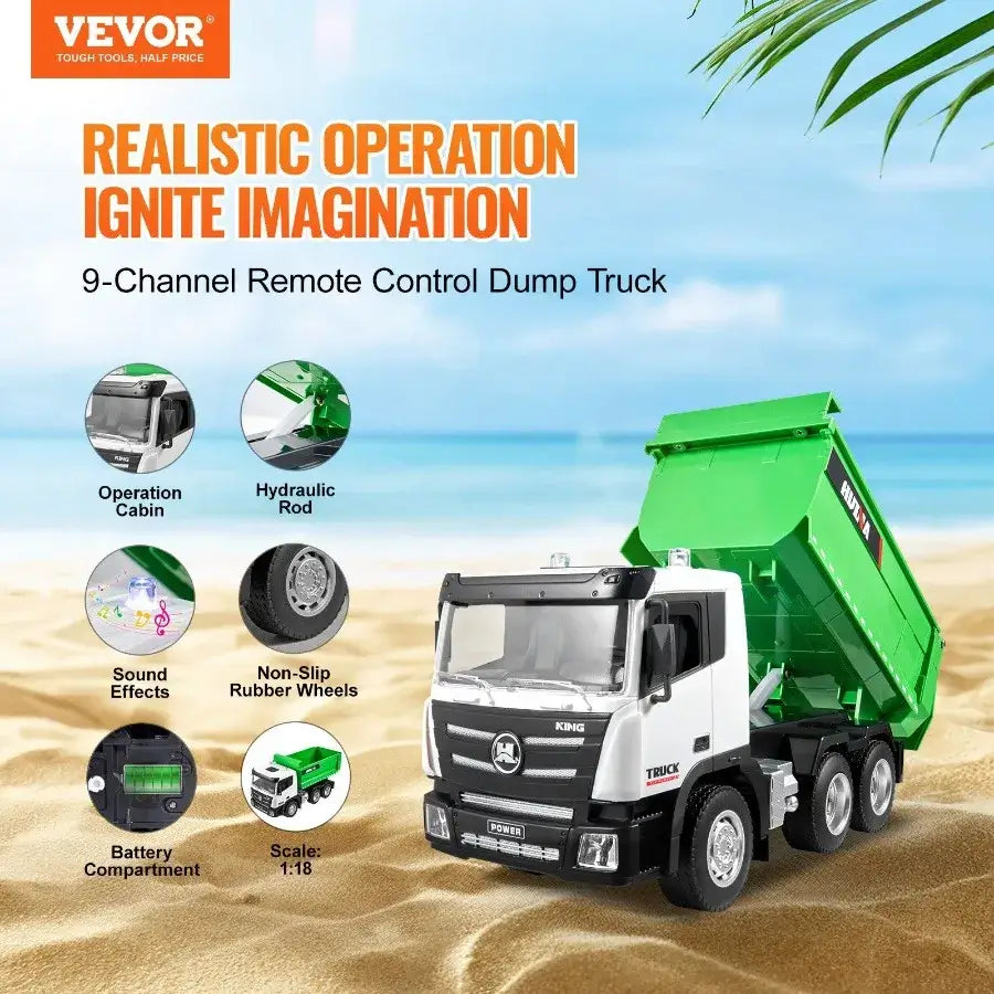 RC Remote Control Dump Truck Toy Construction Vehicle Sportsman Specialty Products