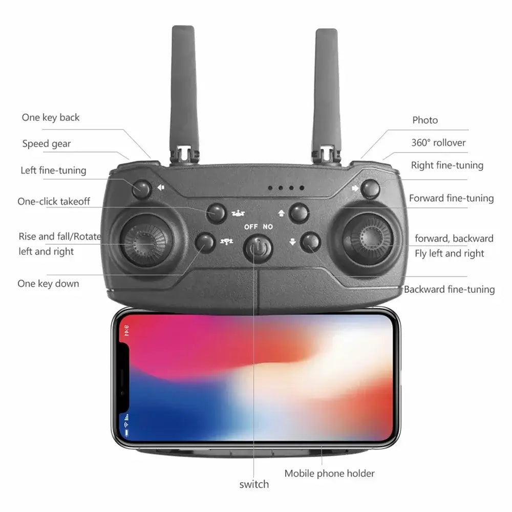 Professional Drone E88 4K Wide-Angle HD 1080P Camera WiFi FPV Sportsman Specialty Products