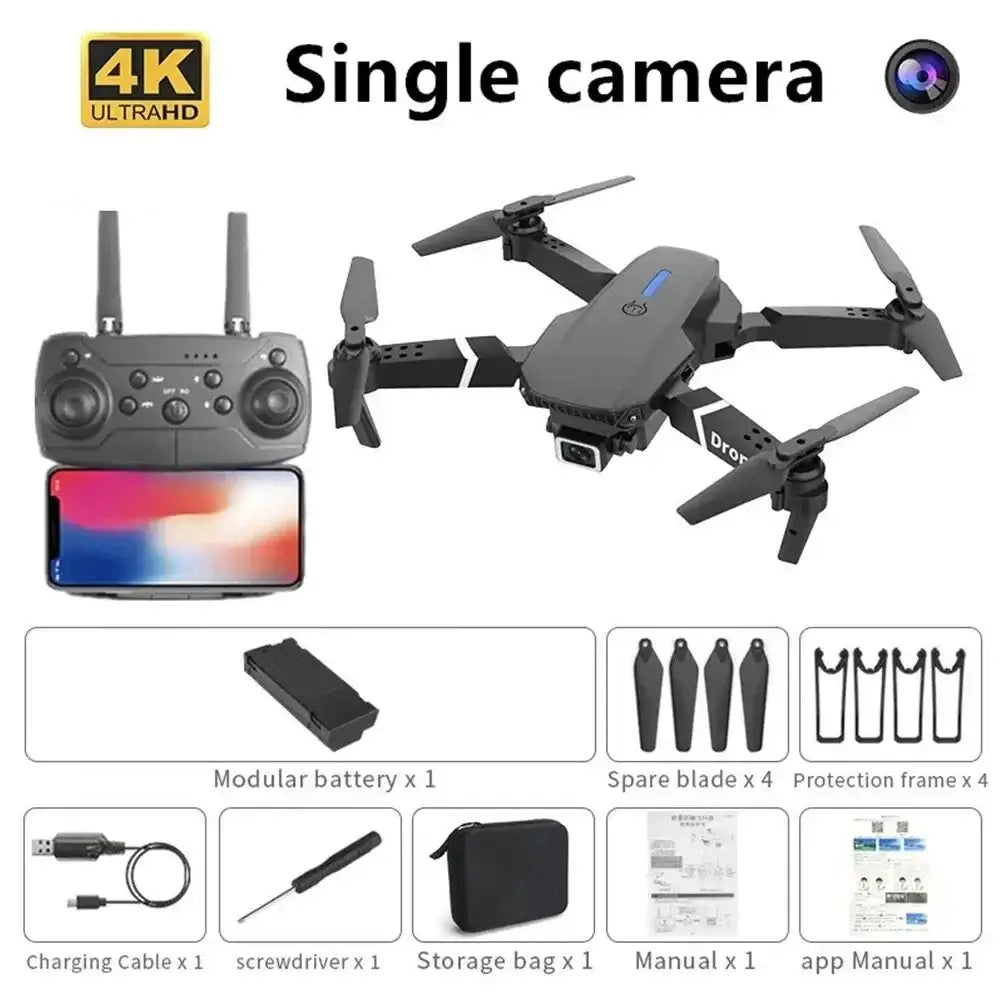 Professional Drone E88 4K Wide-Angle HD 1080P Camera WiFi FPV Sportsman Specialty Products