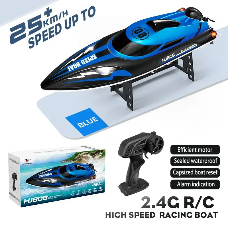HJ808 RC Battery Boat 2.4Ghz 25km/h High-Speed Remote Control Racing Sportsman Specialty Products