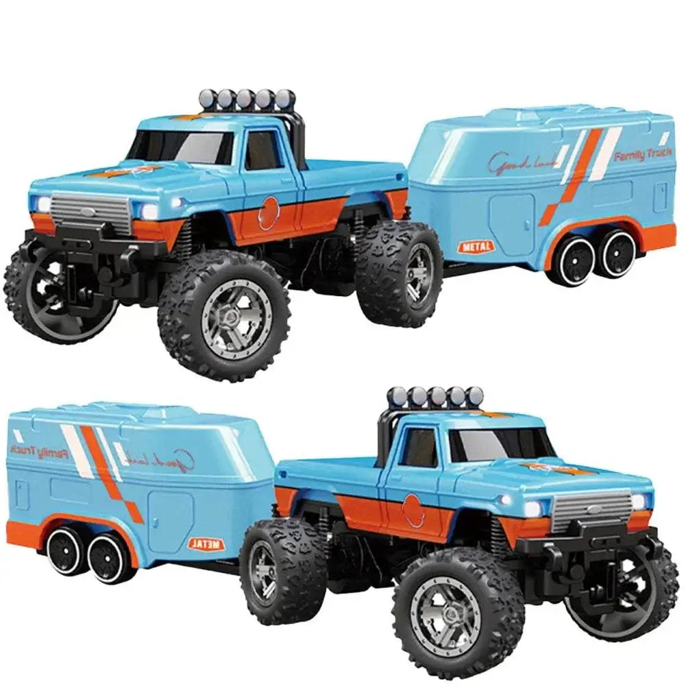 Mini RC Monster Truck 1:64 off-road climbing car with alloy model and 2.4G remote control, suitable for kids aged 6-12.