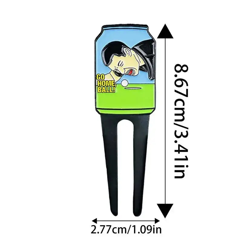 Ball Marker Divot Tool Golf Green Metal Divot Fork Tool With Text And Pattern Sportsman Specialty Products