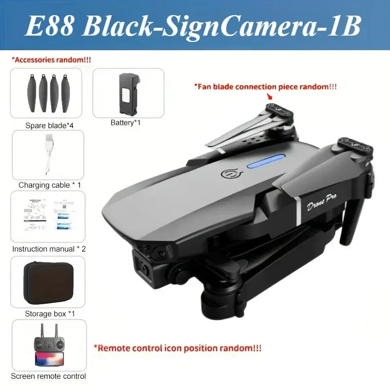 E88 HD Camera Drone with WiFi FPV - Foldable Long Flight Time