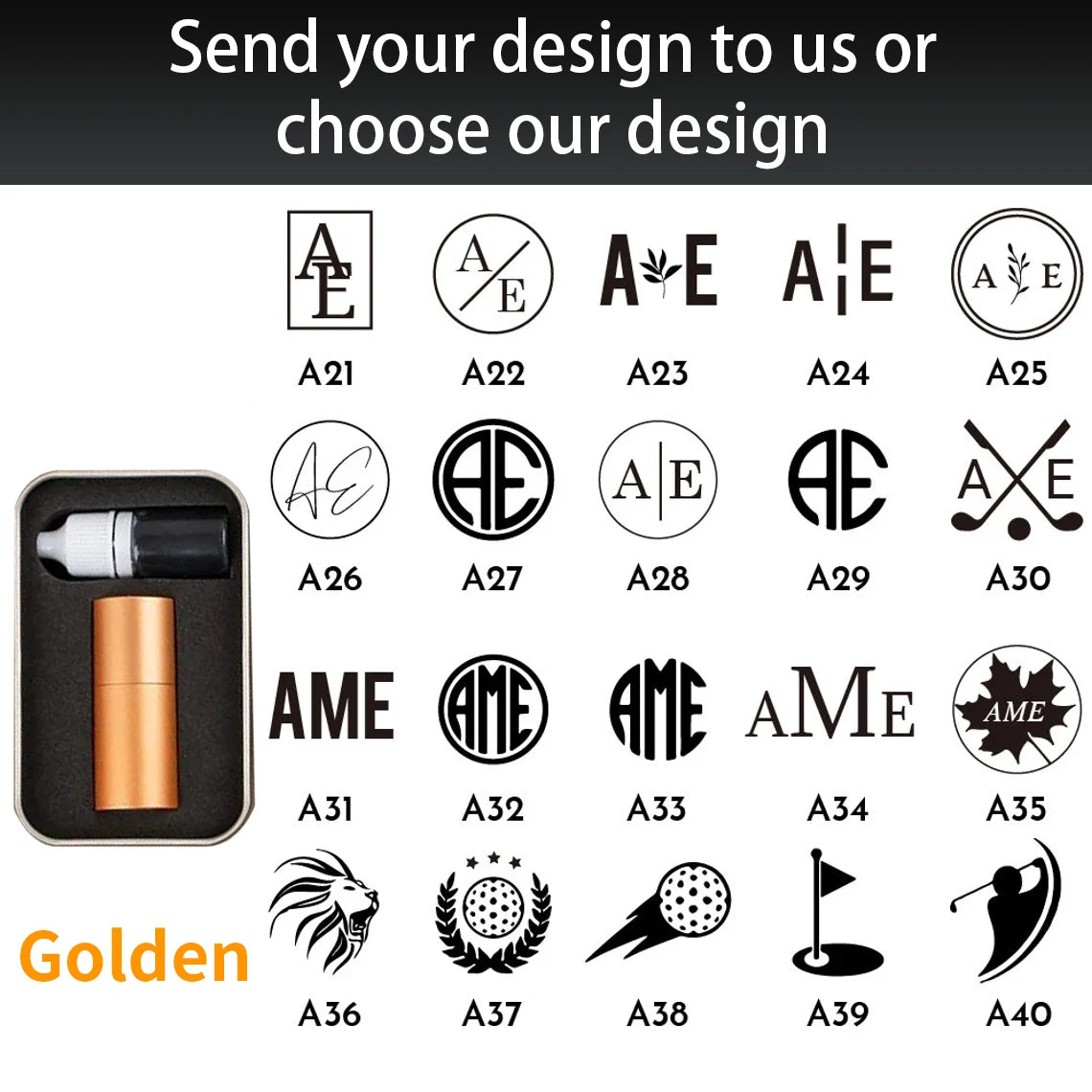 Personalized Golf Ball Stamp Custom Logo Golf Seal Custom Brand