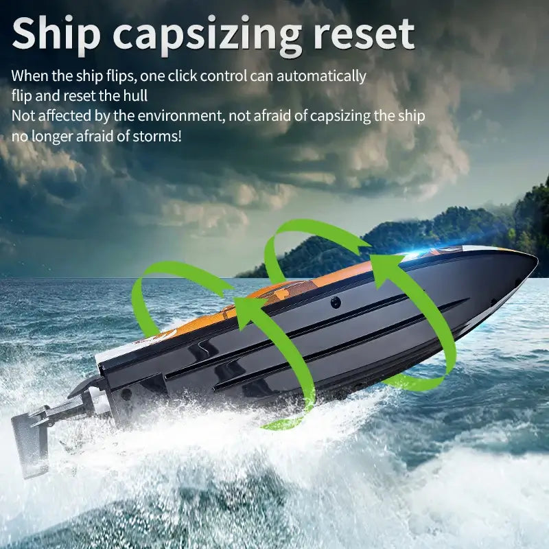 Hxjrc Hj822 2.4g Rc Boat Capsized Reset High Speed Led Light Sportsman Specialty Products