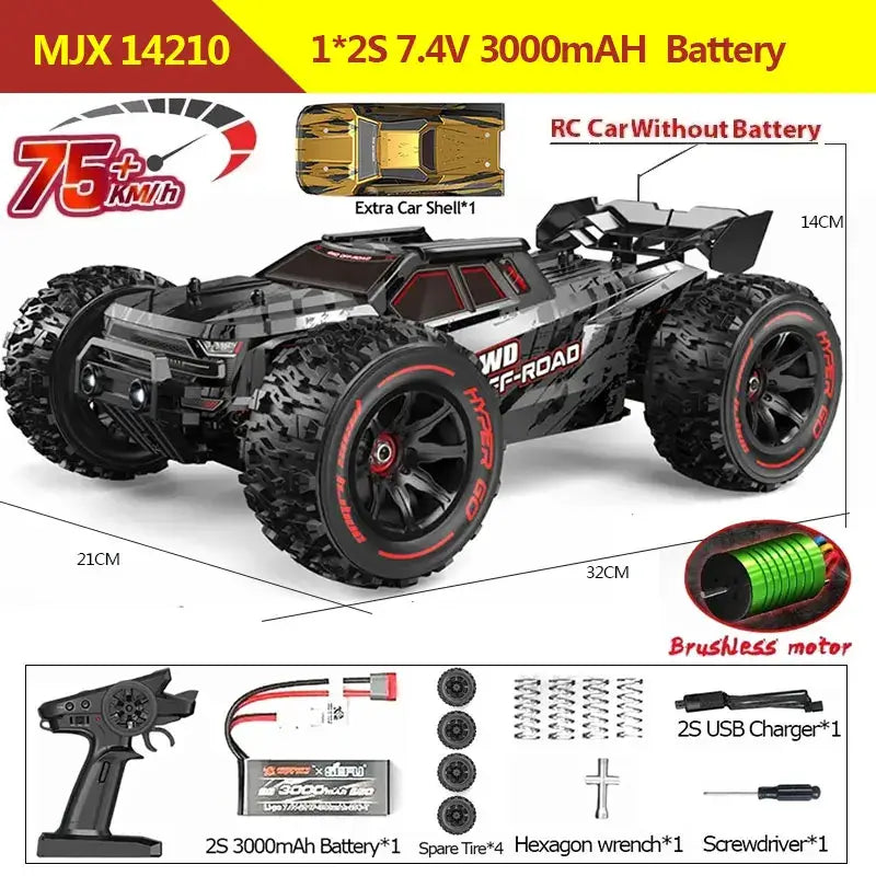 Hyper Go MJX 14209 14210 14301 14302 14303 1/14 4WD RC Car 75KM/H Sportsman Specialty Products