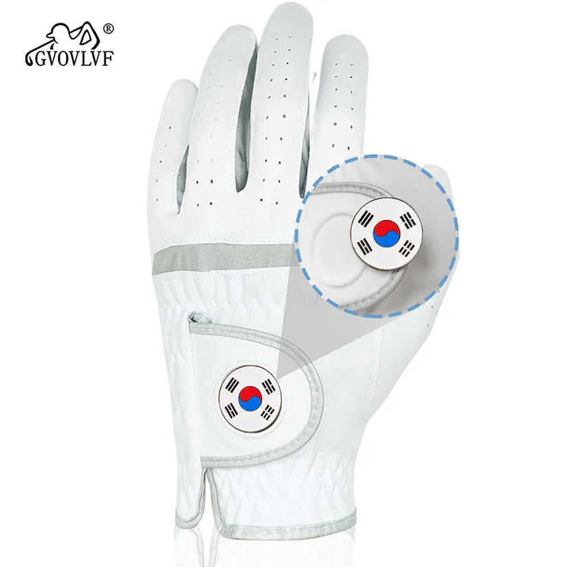 breathable golf gloves with magnetic marker Men's Golf Glove