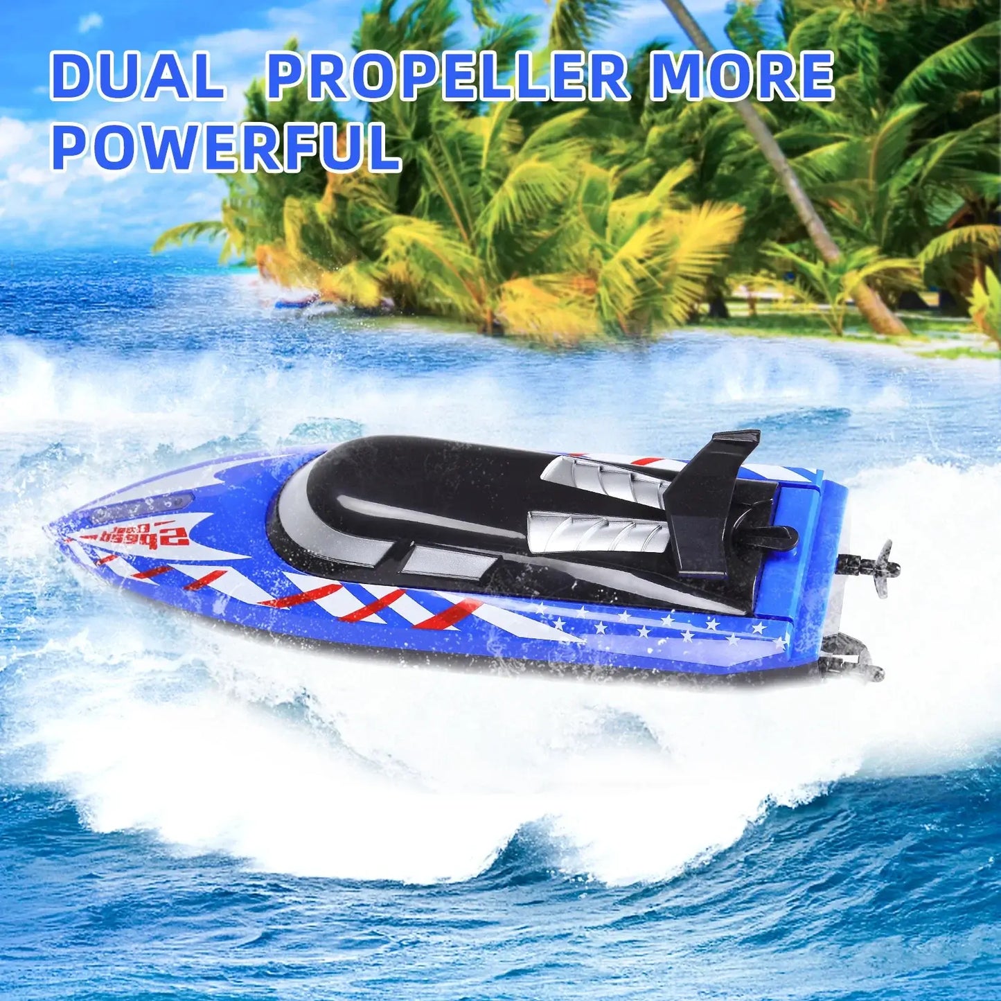 2Pack RC Boat,20+/10+MPH RC Boats with LED Light Sportsman Specialty Products