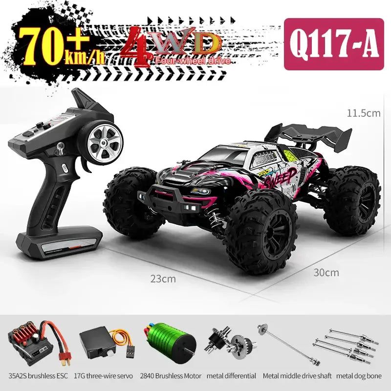 JJRC 1:16 4WD RC Car 70KM/H With Led Lights Sportsman Specialty Products