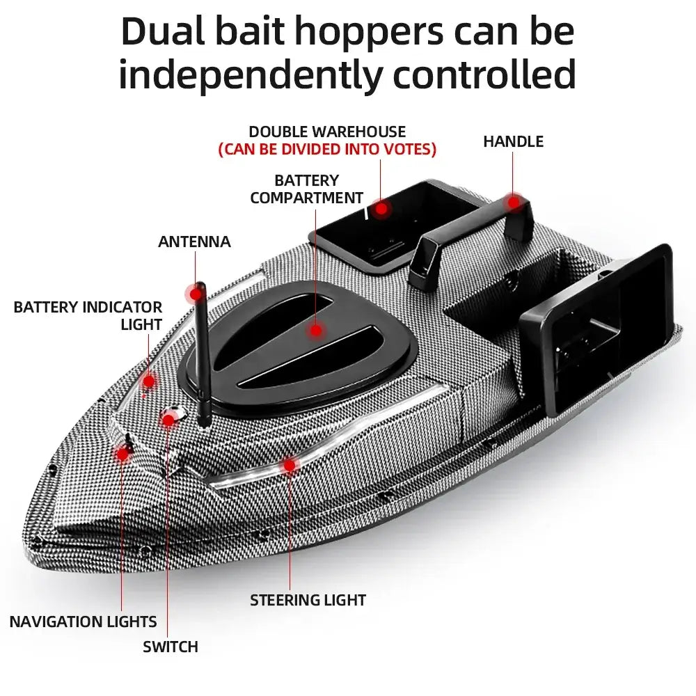 500M Smart Fishing Bait Boat with 40 GPS Points LCD Display Sportsman Specialty Products