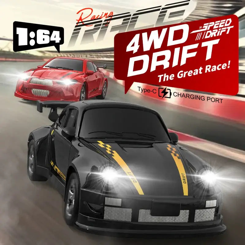 1/64 2.4G High speed Drift Rc Car 4WD Remote Control Sportsman Specialty Products