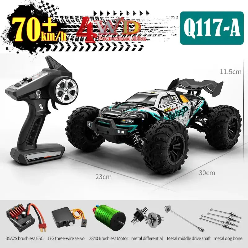 JJRC 1:16 4WD RC Car 70KM/H With Led Lights Sportsman Specialty Products