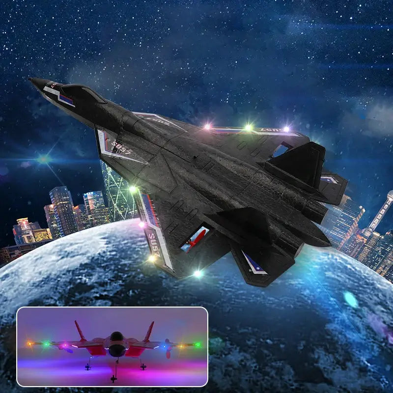 Rc Plane SU 57 Radio Controlled Airplane with Light Fixed Wing Sportsman Specialty Products