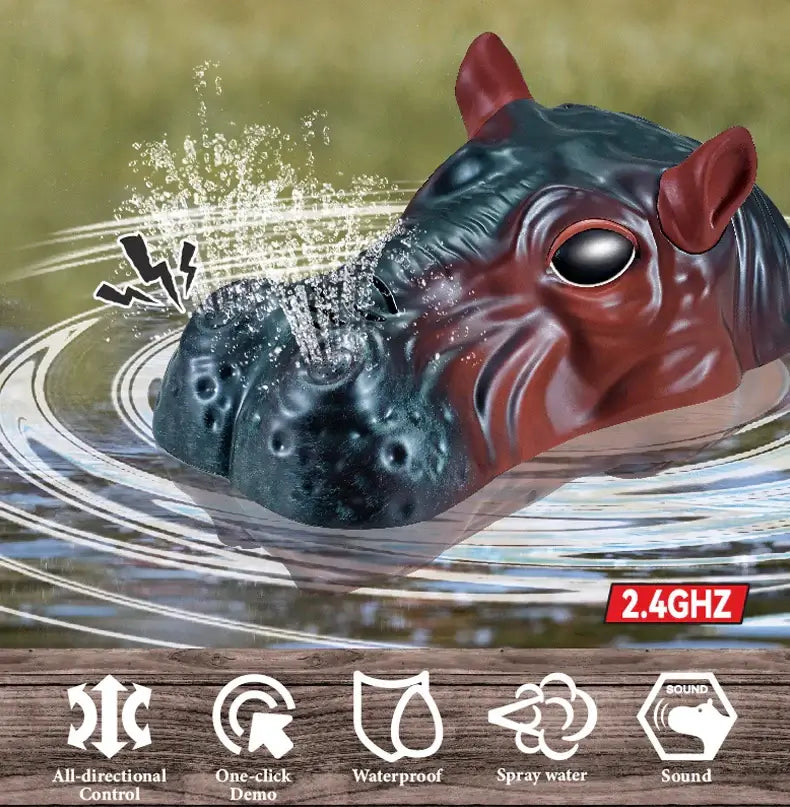 2.4GHz Rc Hippo Spray water Toys Remote Control Boat Sportsman Specialty Products