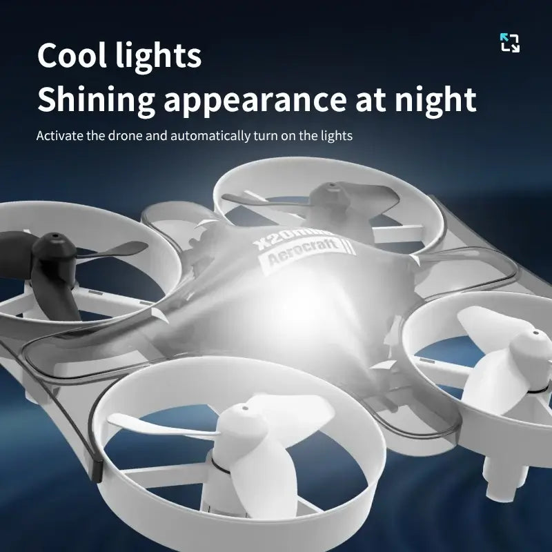 New X20 Mini Drone Rotating Colorful Light Quadcopter Drone RC Sportsman Specialty Products