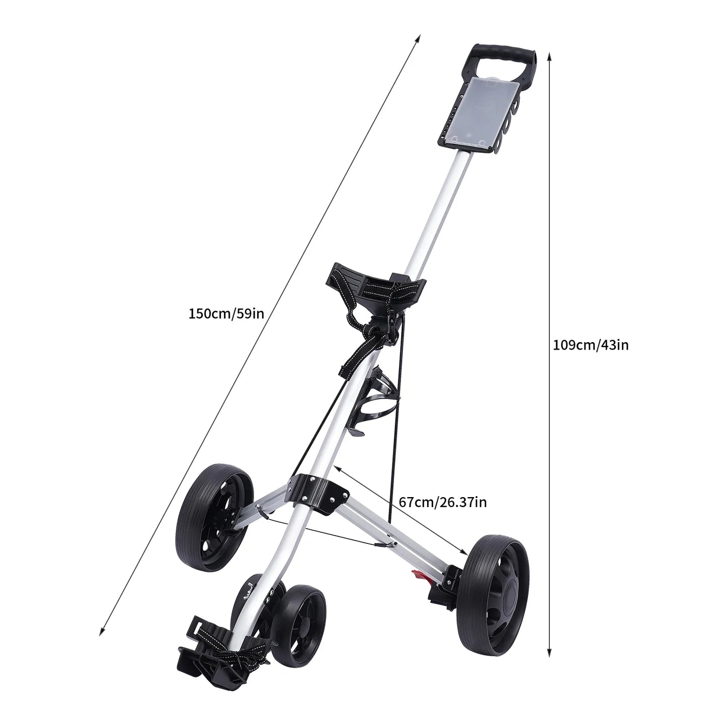 Sportsman Specialty Products 3 Wheel Push Pull Golf Cart Foldable Lightweight Golf Push Cart