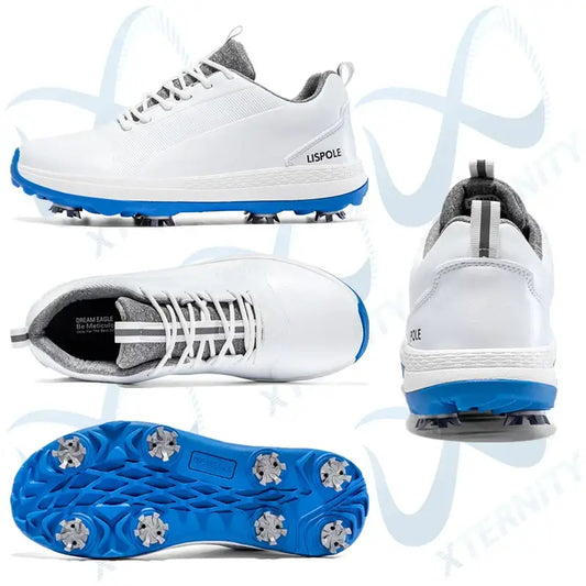 Lersure Golf Shoes Men Waterproof Golf Spikes SneakersSPECIFICATIONS Athletic Shoe Type: Golf Shoes Brand Name: XTERNITY CN: Fujian Closure Type: Lace-Up Department Name: Adult Feature: Breathable,Height Increasing,Massage,Waterproof Fit: True to Size Gen
