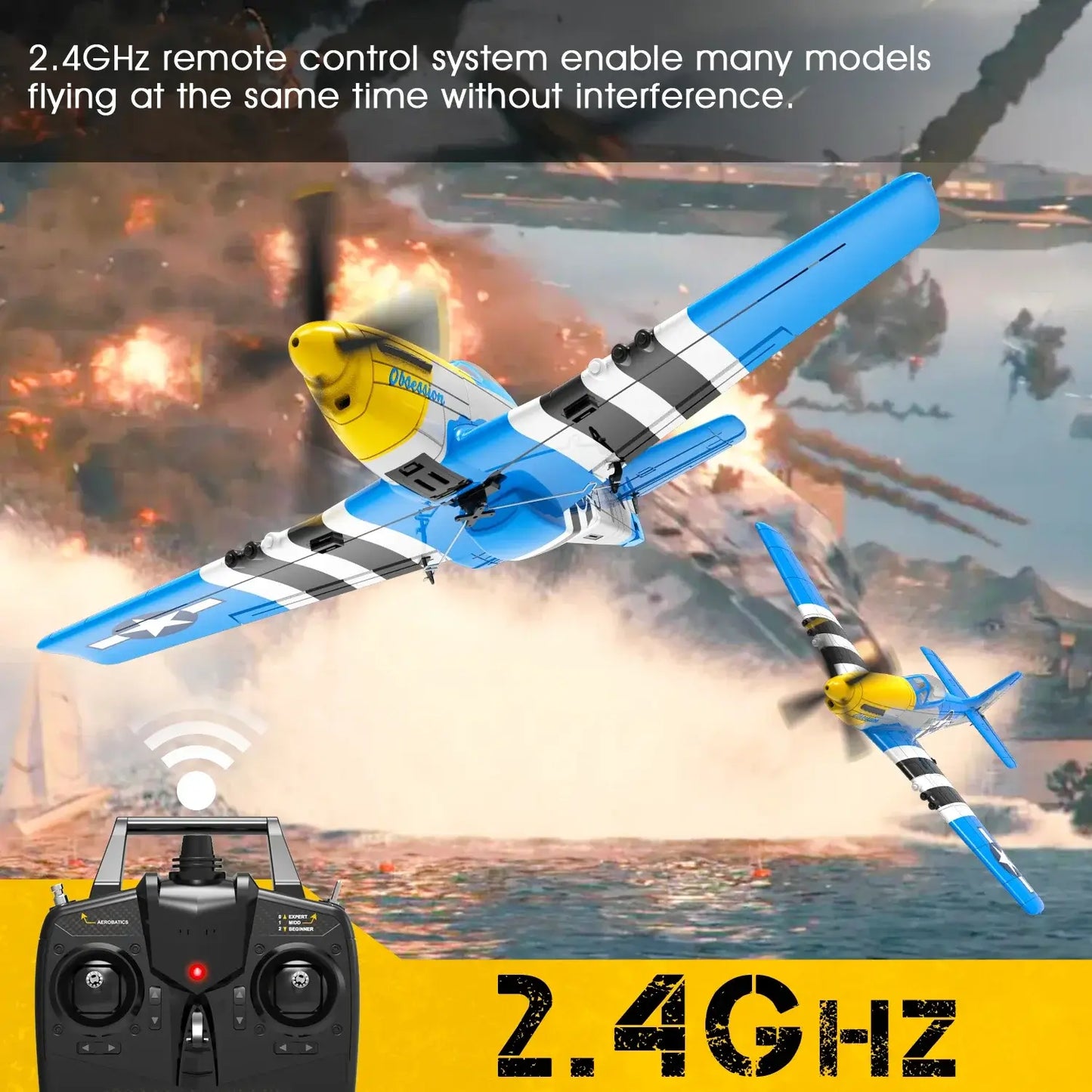 Volantex RC Planes for Adults, P-51 RTF RC Airplane Sportsman Specialty Products