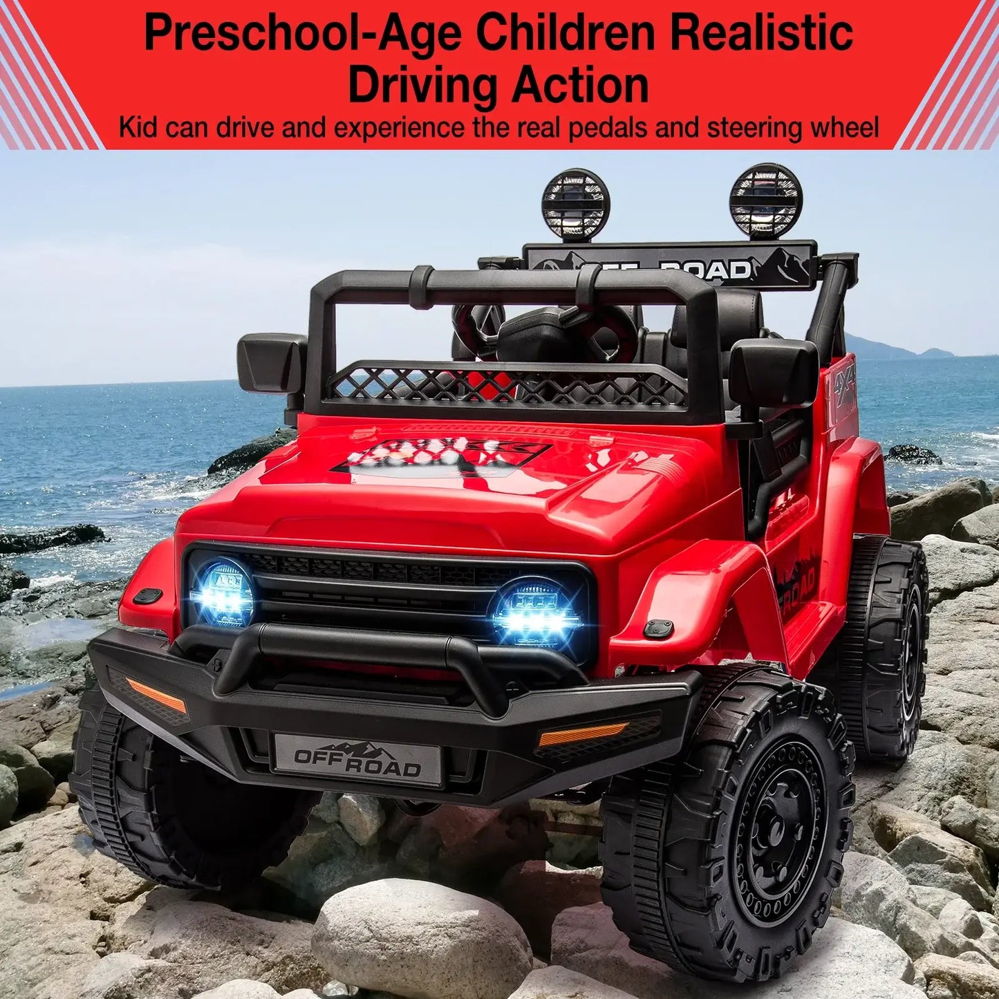 12V Kids Ride On Truck with Remote Control Spring Suspension Sportsman Specialty Products