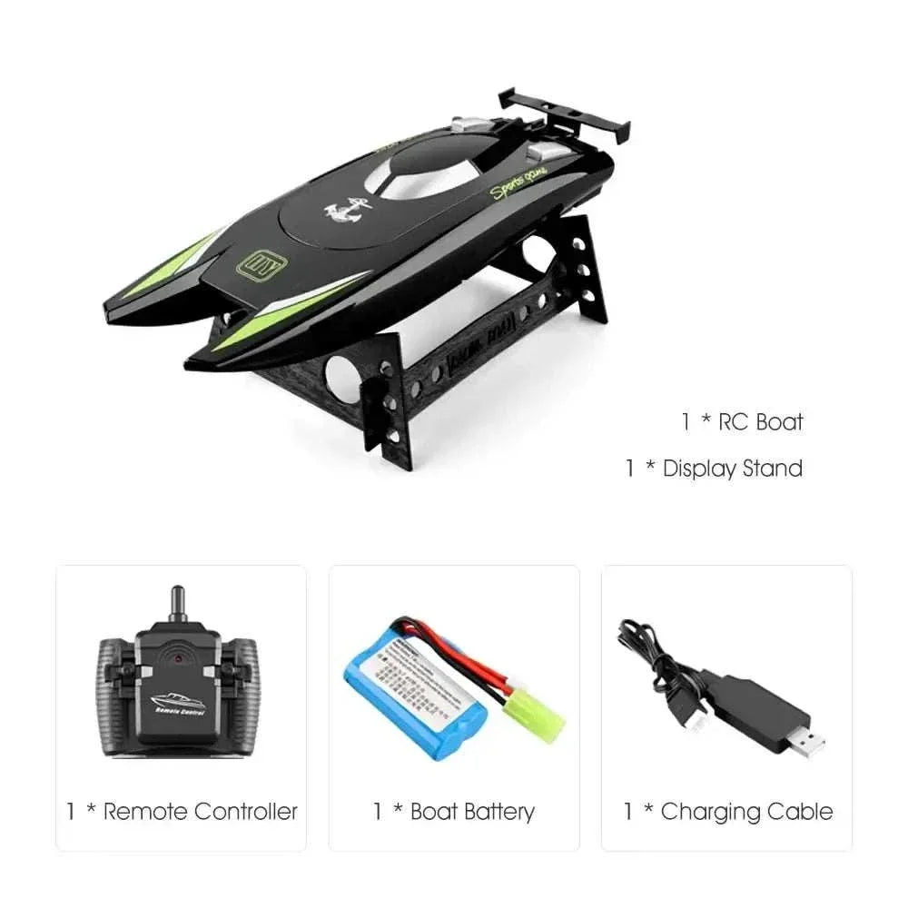 Radio-controlled 30Kmh high speed racing boat on water