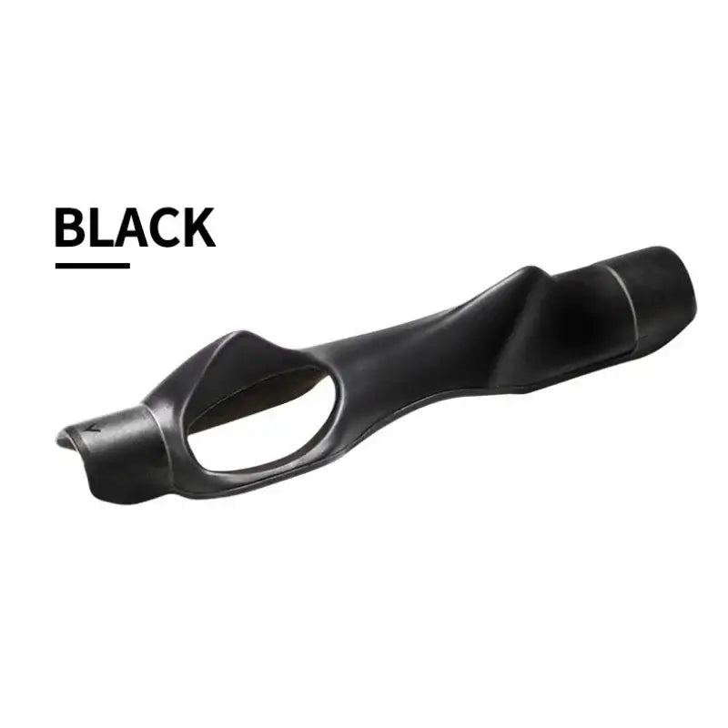 Golf grip trainer in black color, designed as a training aid to enhance grip strength for golfers.