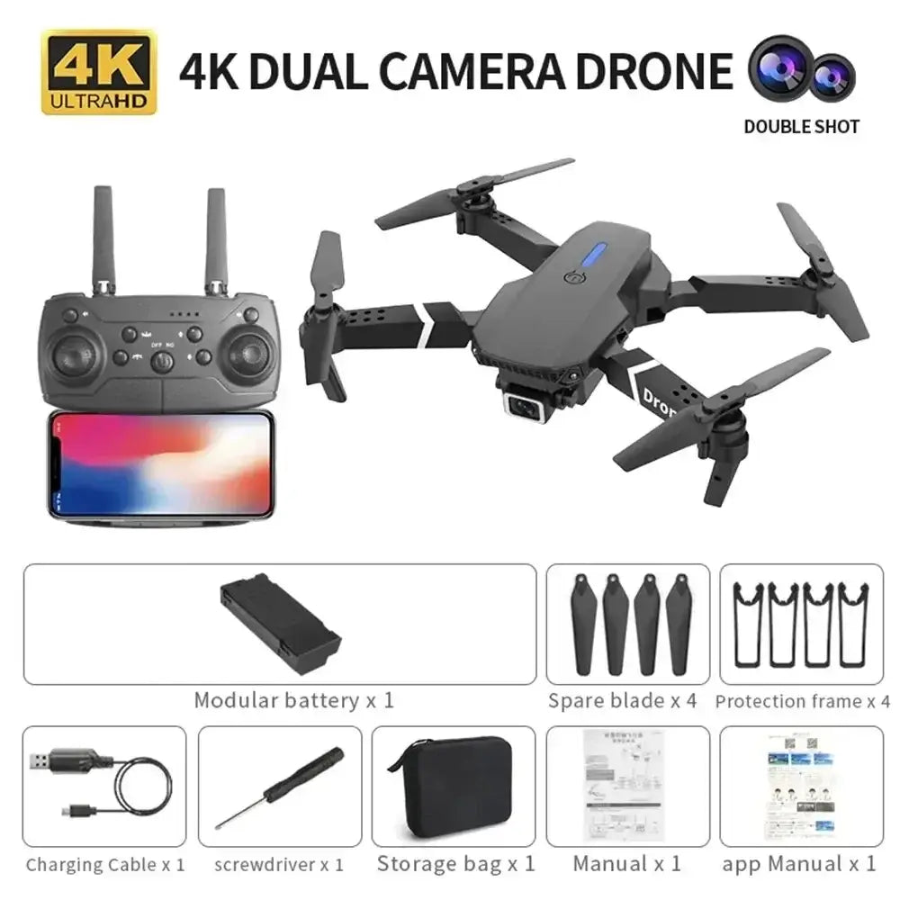 Professional Drone E88 4K Wide-Angle HD 1080P Camera WiFi FPV Sportsman Specialty Products