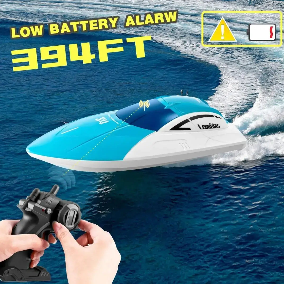 4DRC S4 RC Boat, Remote Control Boat 2.4GHz High Speed Sportsman Specialty Products