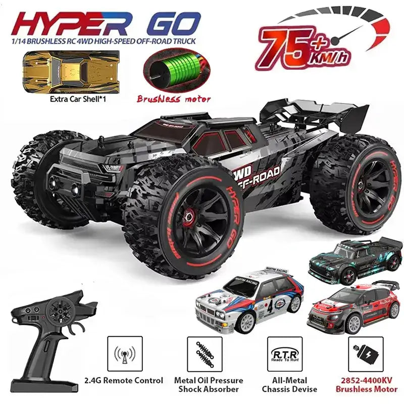 Hyper Go MJX 14209 14210 14301 14302 14303 1/14 4WD RC Car 75KM/H Sportsman Specialty Products