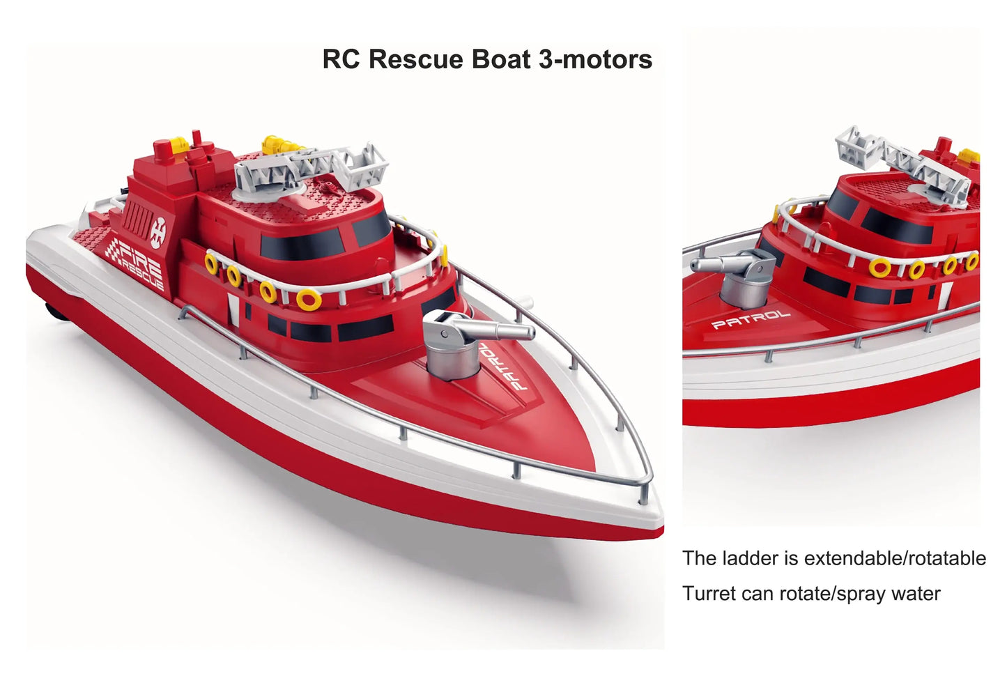 RTR Remote Control Boat H158 H160 Fire Rescue With Water Spray 20km/H Sportsman Specialty Products