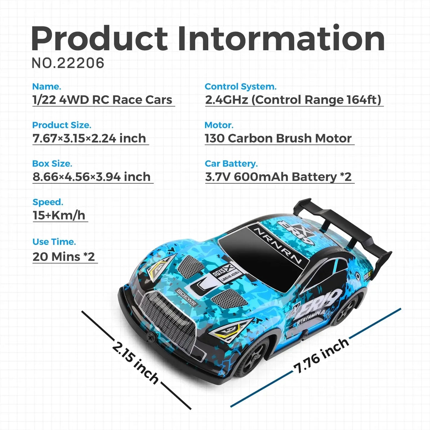 WLtoys 22206 4WD RC Car: 15+km/h High-Speed Sportsman Specialty Products