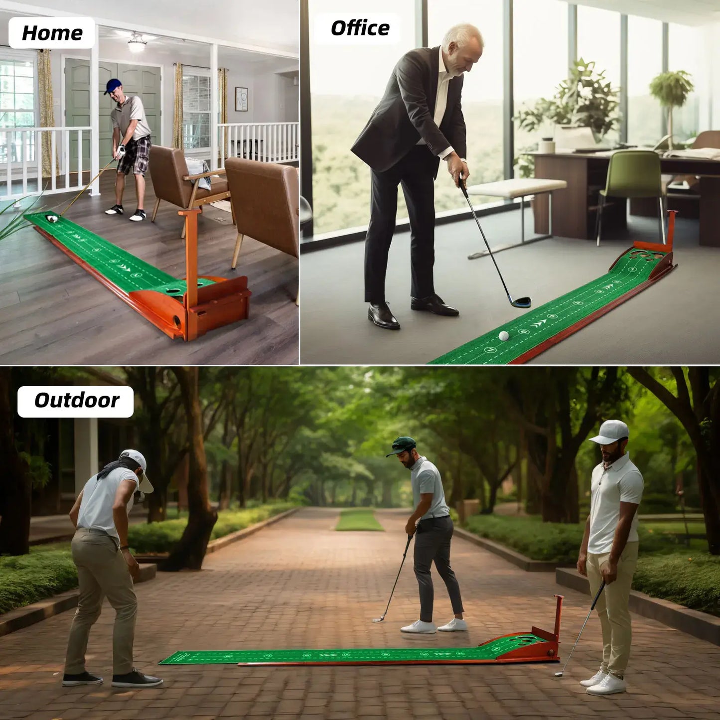 Roykaw Golf Putting Mat, Putting Green for Indoor, Golf Practice Mat Ball Return, Golf Practice Training Aid for Home Sportsman Specialty Products