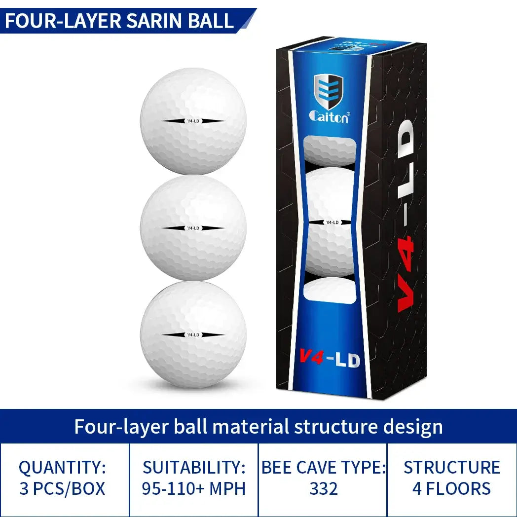 Caiton Pro Golf Balls - 4-Layer Structure, DuPont Surlyn Material