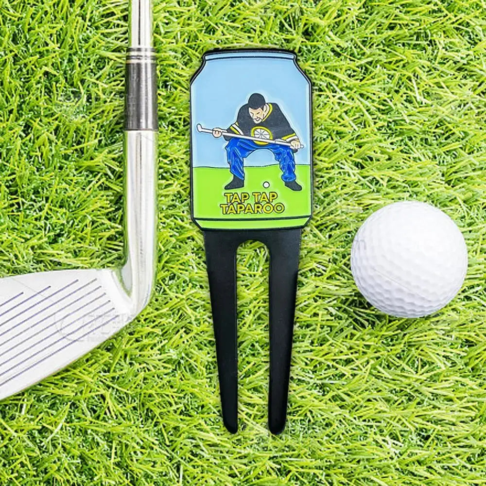 Ball Marker Divot Tool Golf Green Metal Divot Fork Tool With Text And Pattern Sportsman Specialty Products