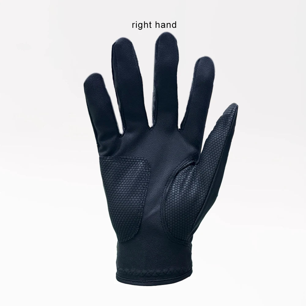 All weather golf gloves in black for right hand, designed for superior grip and control in any weather conditions.