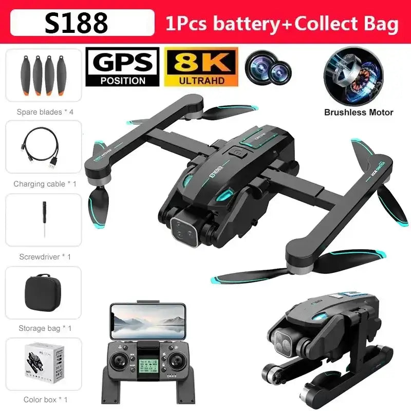 S188 GPS Drone 8K Professional HD Dual Camera 5G Sportsman Specialty Products