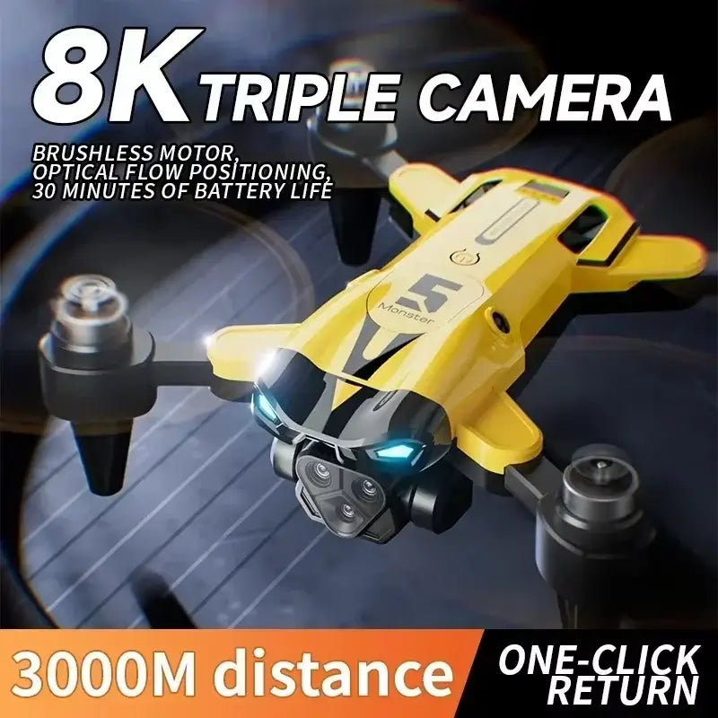 M5 Drone Professional 8K Wide-Angle HD Triple Camera WiFi FPV Sportsman Specialty Products