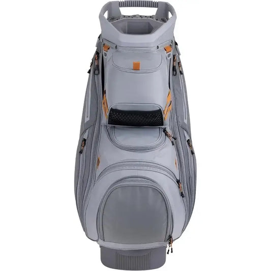 Men's C130 Lightweight Cart Golf Bag in gray with multiple pockets for easy storage and organization.