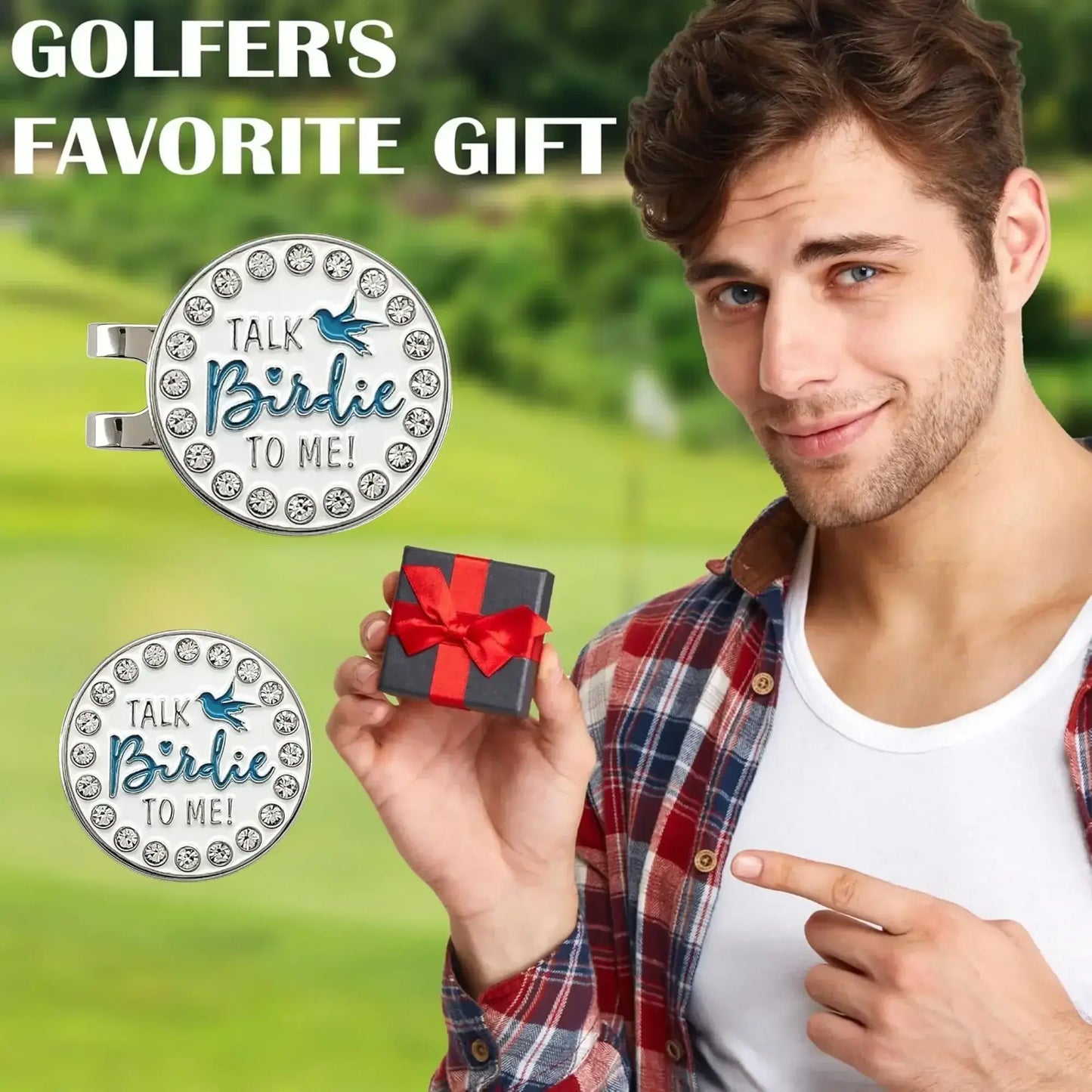 Talk Birdie to Me Golf Ball Markers with a Magnetic Hat Clip Sportsman Specialty Products