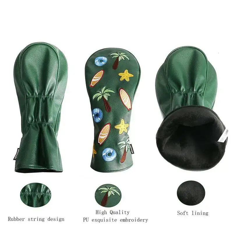 4pcs Golf Club Covers Set PU Leather Golf Club Head Covers Unisex Sportsman Specialty Products